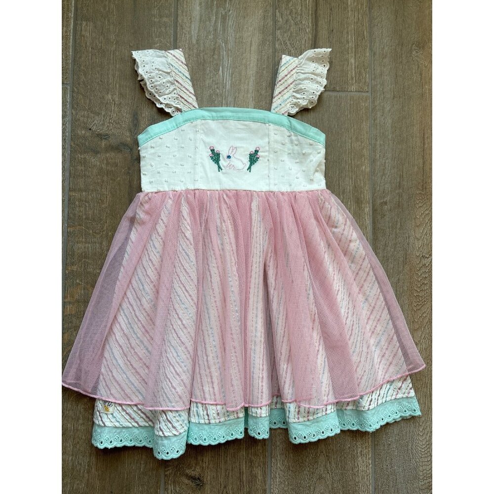 Wildflowers Embroidered Bunny Dress Size 4